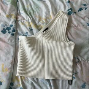 White one shoulder forever 21 top